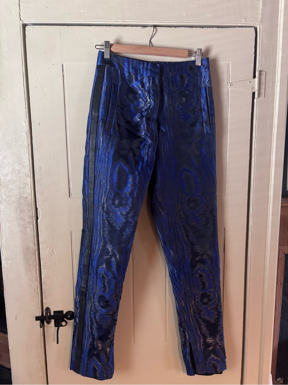 Vintage Christopher Kane Iridescent Sapphire Blue Metallic Trousers